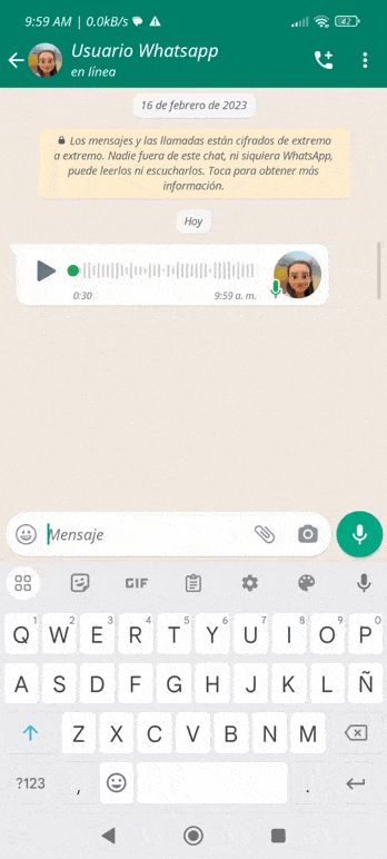TranscribeMe voice note transcription demo on WhatsApp